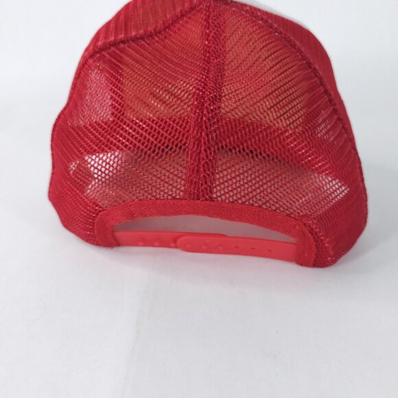 Vintage Daniels Western Meat Hat Cap Snap Back Red White Mesh Trucker Promo 80s - Picture 3 of 8